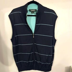 Brooks Brothers Black and Light Blue Zip Up Sweater Vest